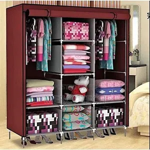 3-Column Portable Metallic Wardrobe