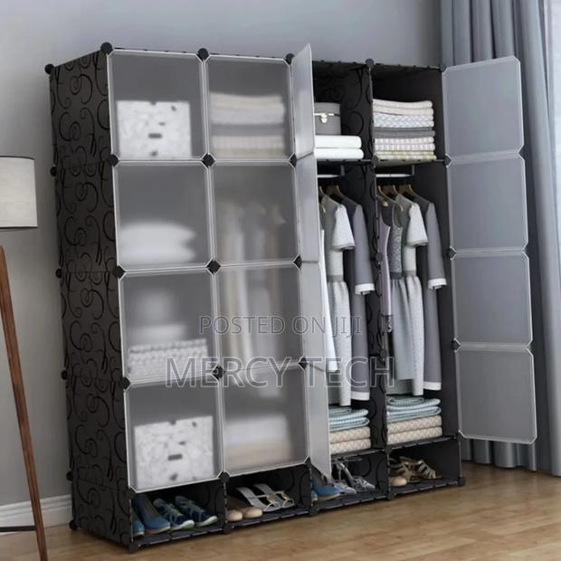 Portable 4-Column Plastic Wardrobe - thumbnail 2