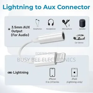 Lightning to 3.5mm Audio Earphones Jack Adapter