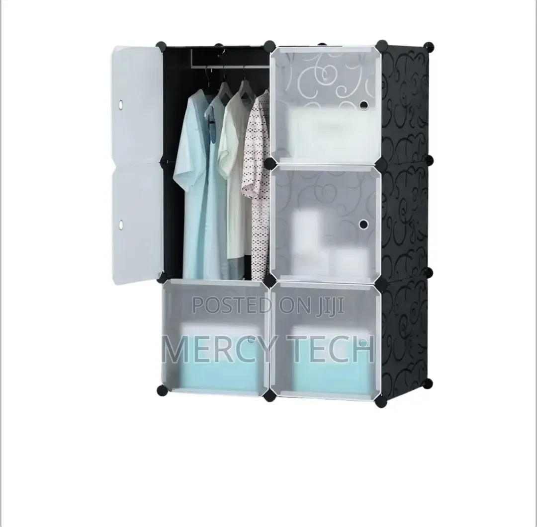 Portable 2x3 Column Plastic Wardrobe (Multiple Colours)