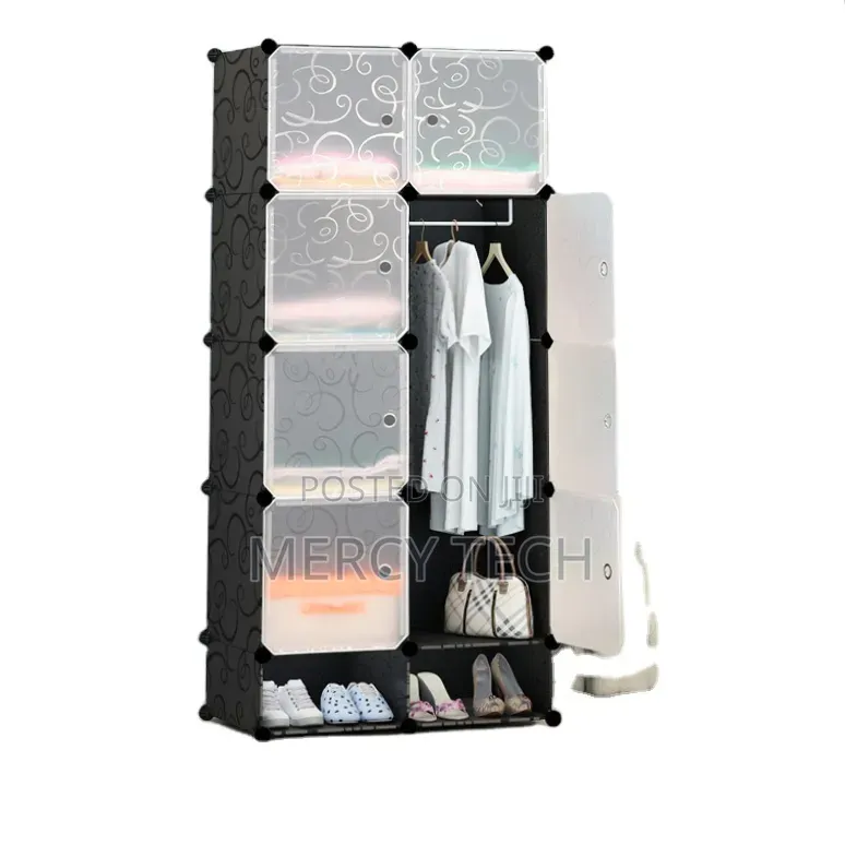 Portable 2x4 Column Plastic Wardrobe