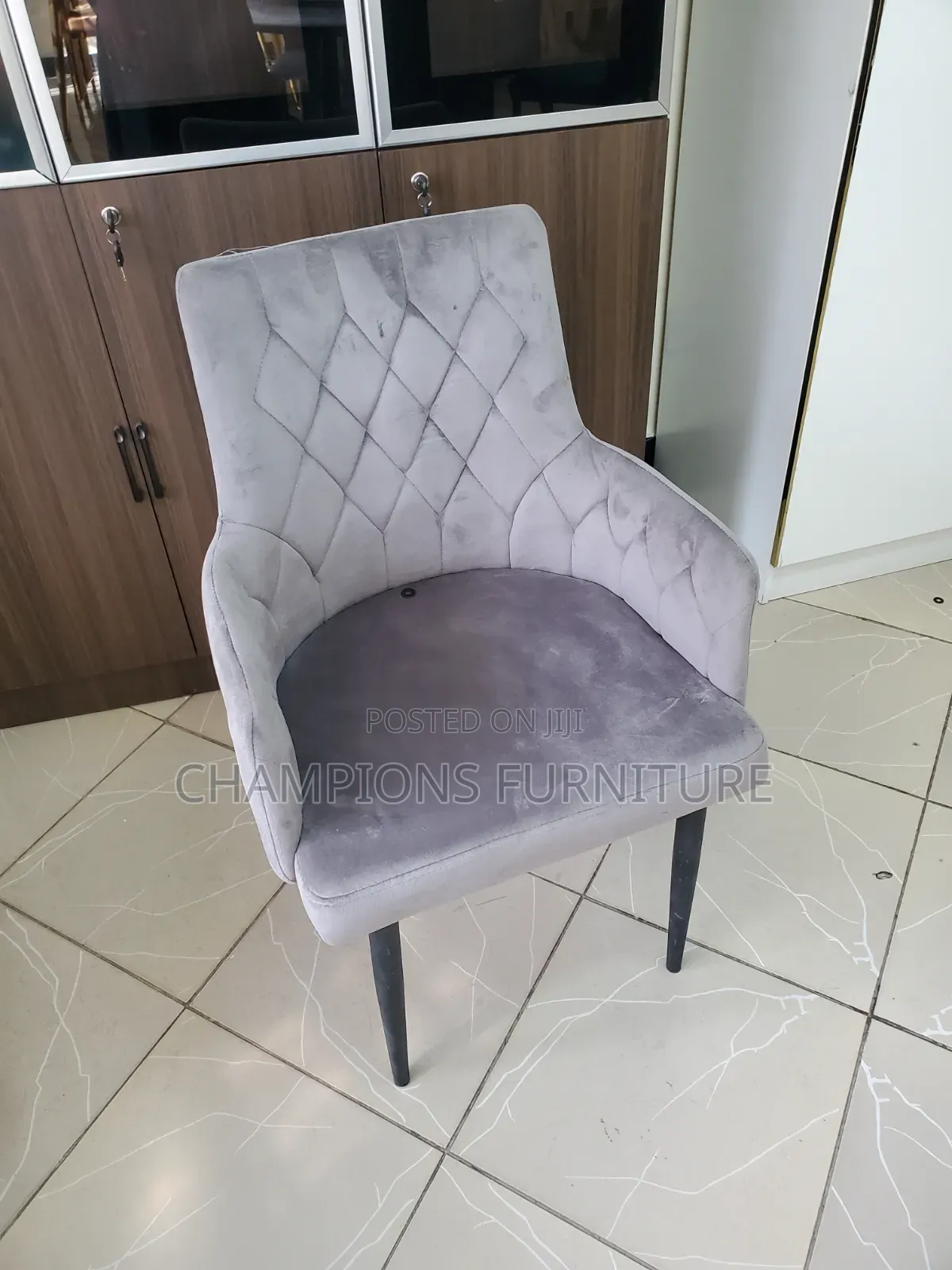 Grey Velvet Accent Chair