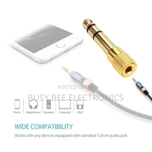 1/4'' to 3.5mm Stereo Headphone Adapter for Audio Connector Cable