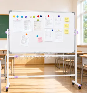 1.8mx1.2m Magnetic Whiteboard With Wheeled Stand and Accessories