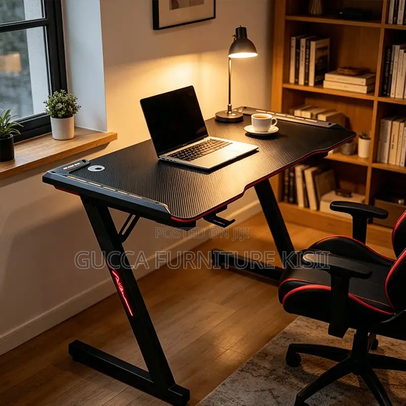 Office Desk; 140CM LED Light Computer Desk