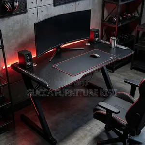 Office Desk; 140CM LED Light Computer Desk