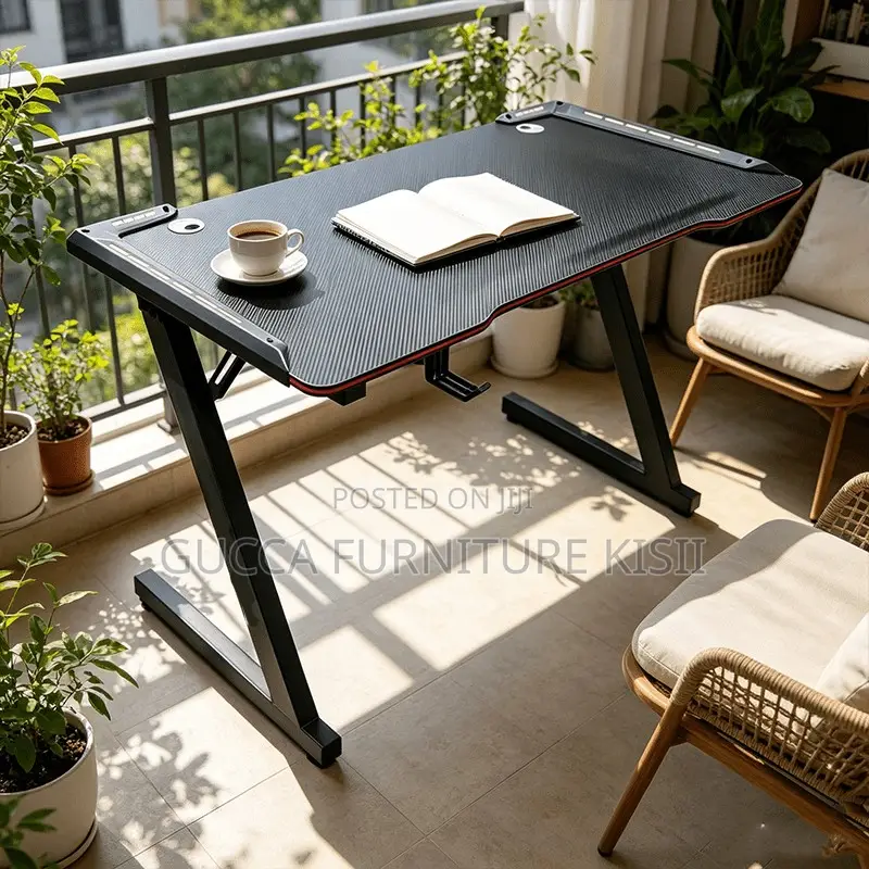 Office Desk; 140CM LED Light Computer Desk