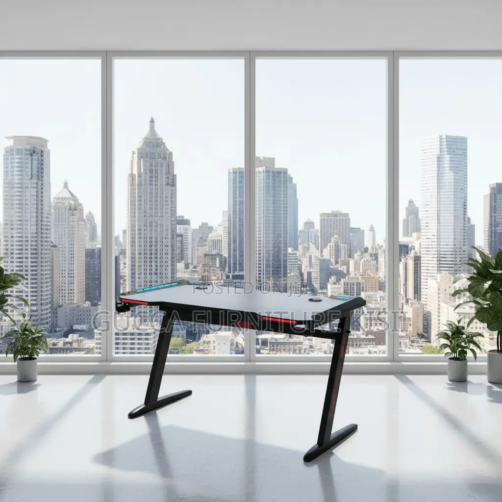 Office Desk; 140CM LED Light Computer Desk
