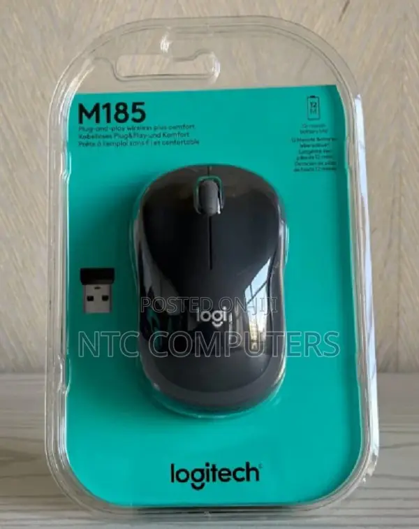 Logitech M185 Blue Grey Wireless Mouse