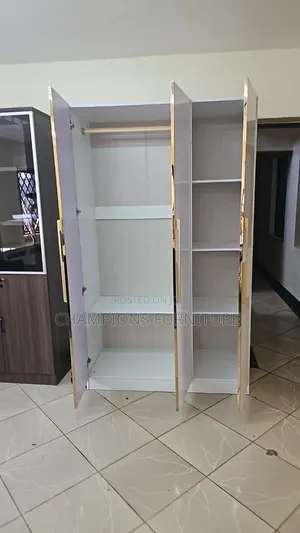 Modern Glossy 3-Door Cabinet