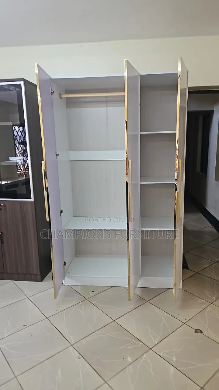 Modern Glossy 3-Door Cabinet