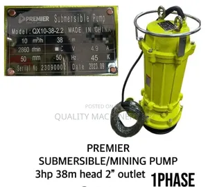 Original Premier Submersible/ Mining Pump 3hp 38m Head 2” Outlet