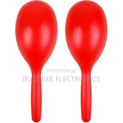 Maracas, Oval Shaped Plastic Hand Percussion Rattles - thumbnail 2