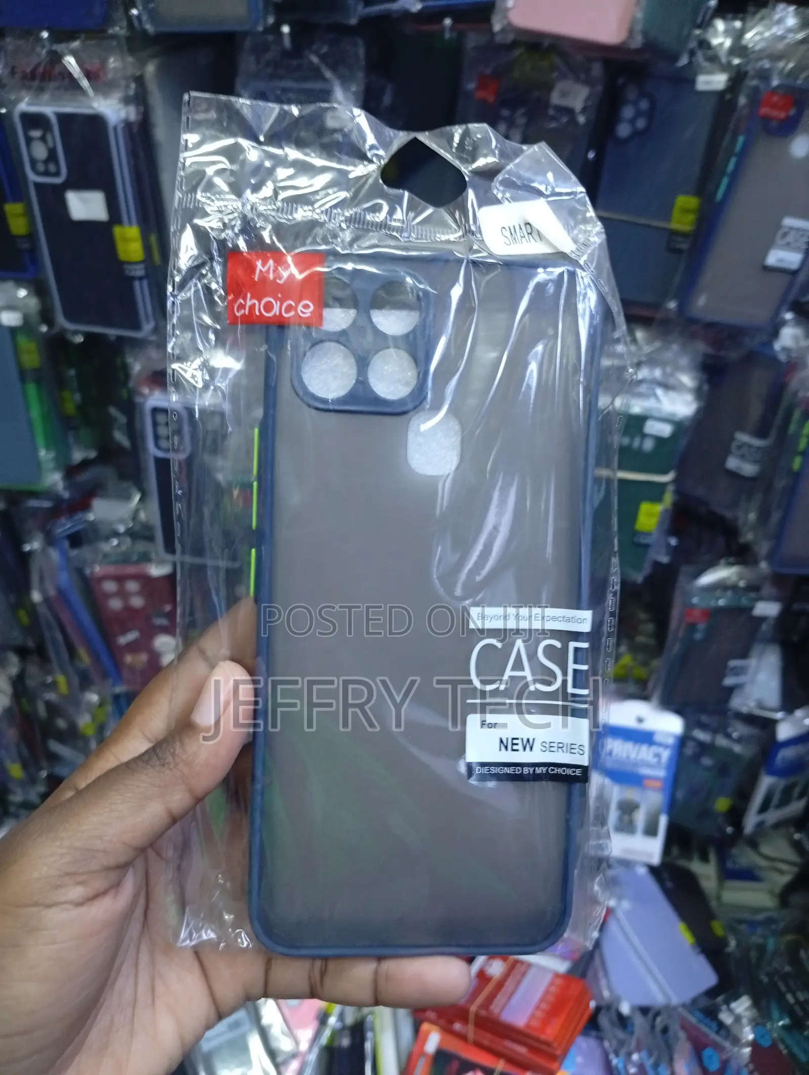 Brand Matte Smoky Translucent Phone Case With Contrast-Color Buttons