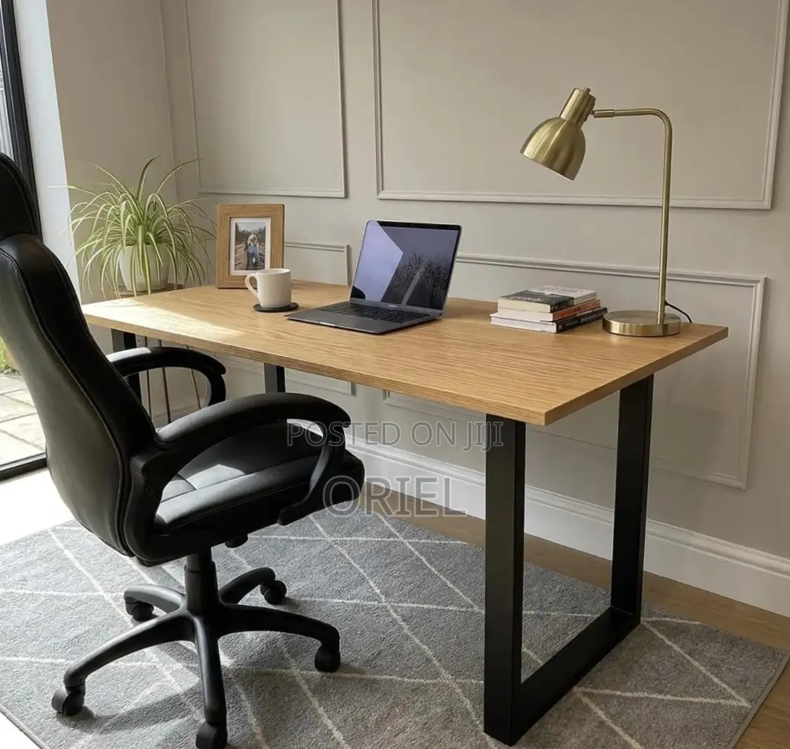 Office Desk : Office Computer Desk With Black Metal Legs