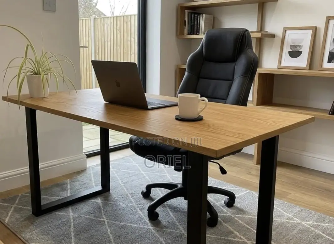 Office Desk : Office Computer Desk With Black Metal Legs