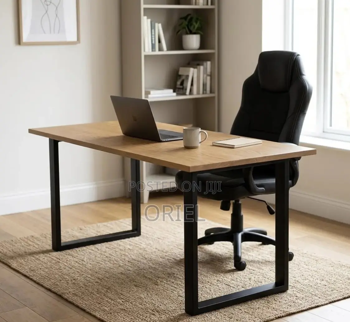 Office Desk : Office Computer Desk With Black Metal Legs