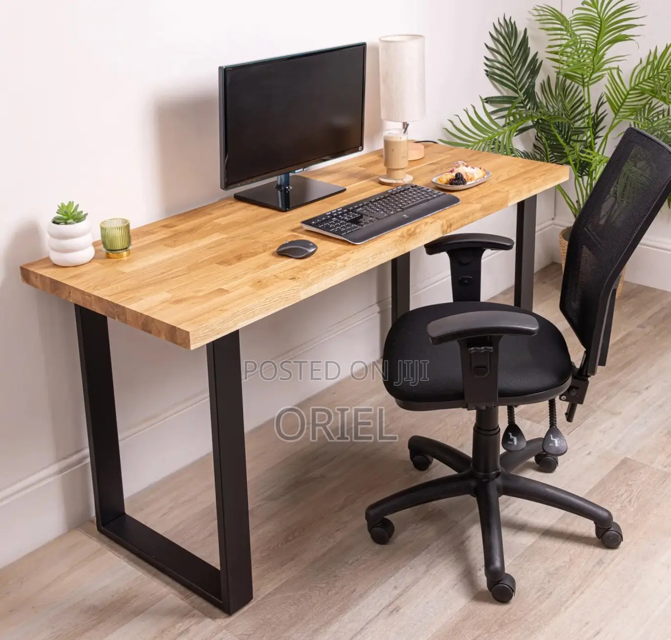 Office Desk : Office Computer Desk With Black Metal Legs