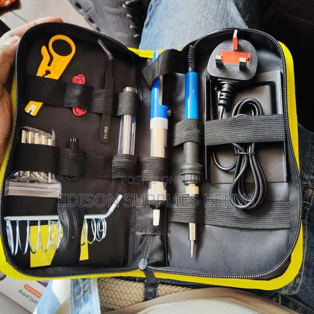 14pcs Soldering Iron 60W Kit Tips Solder Gun Sucker Tweezers Wire Set