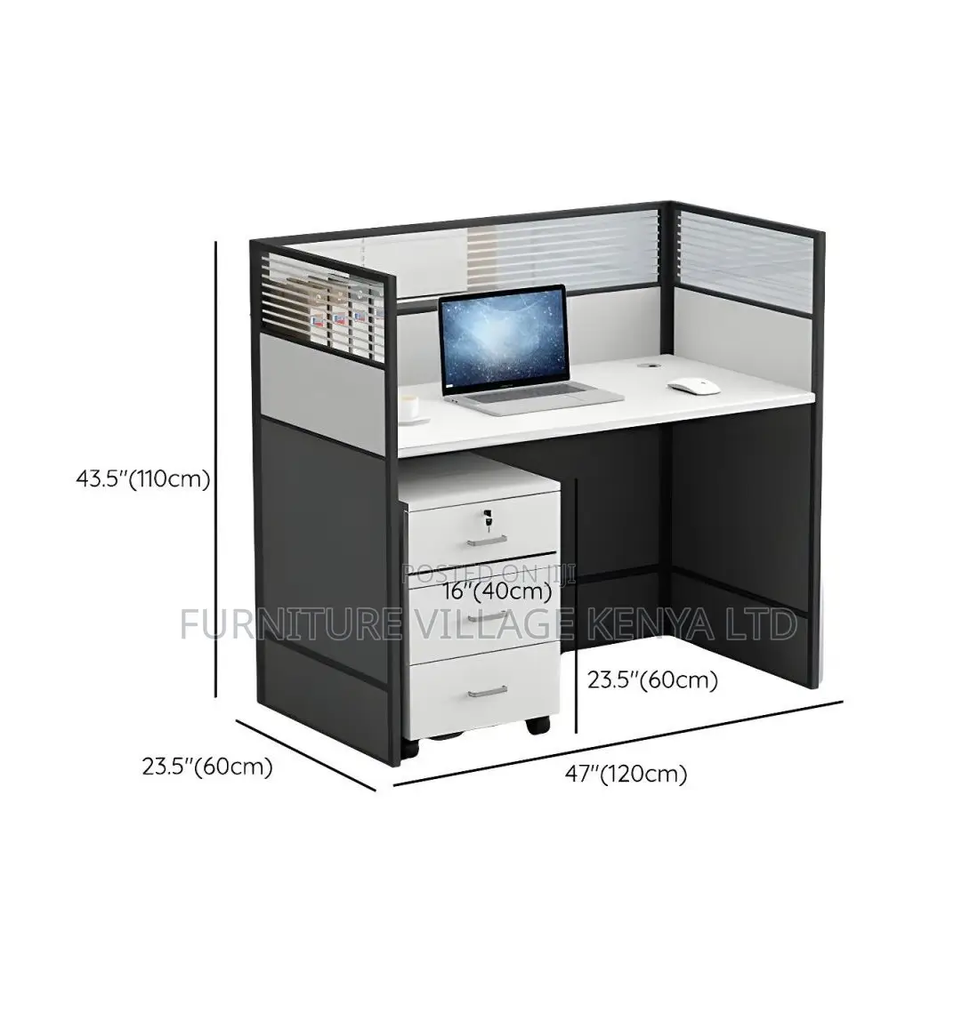 Workstation; 1 Person Modular Working Station With Storage