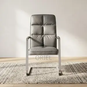 Office Chair : Gray Leather Executive Office Chair