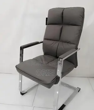 Office Chair : Gray Leather Executive Office Chair
