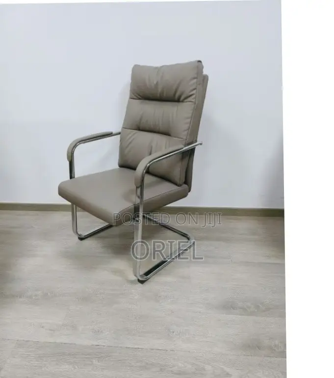 Office Chair : Gray Leather Executive Office Chair