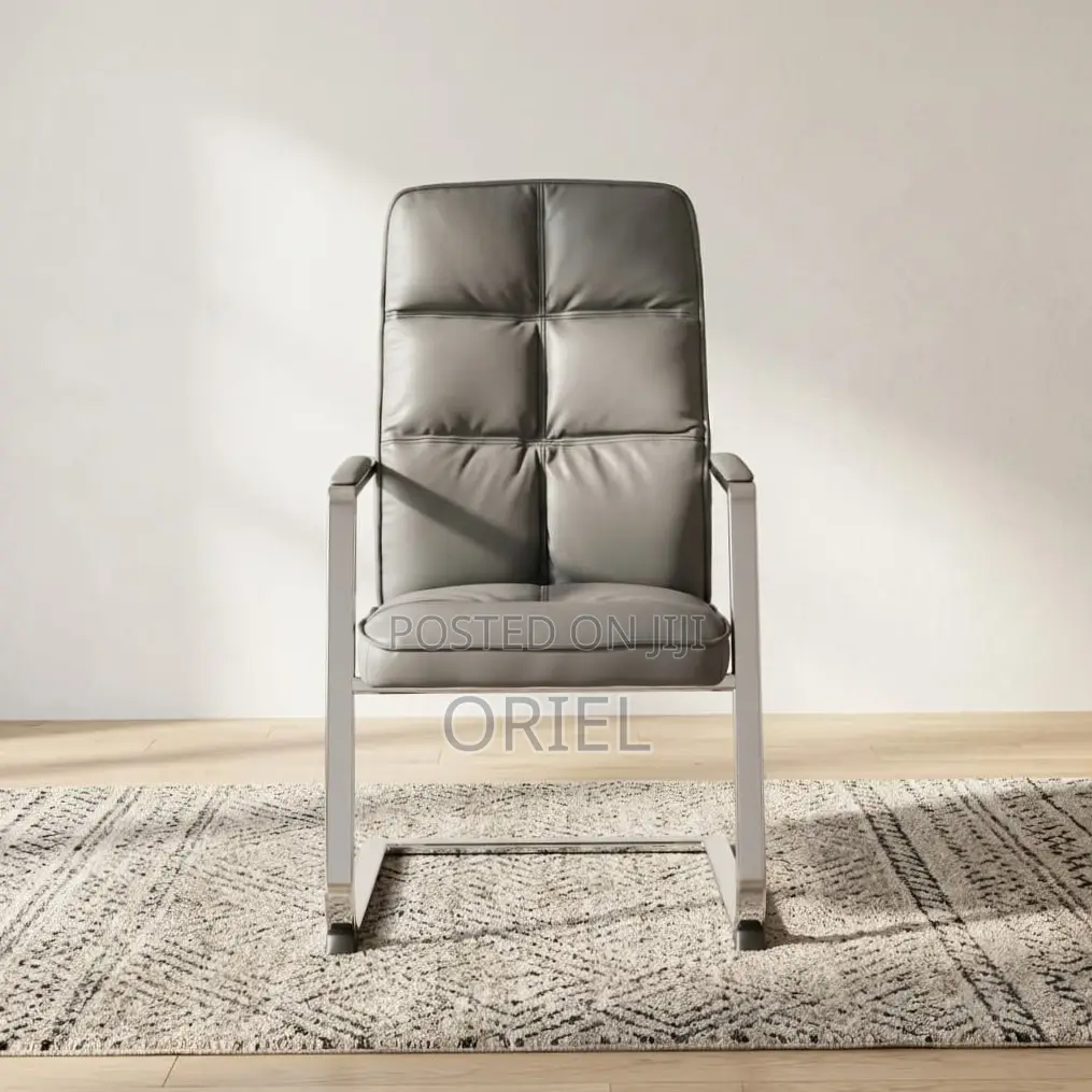 Office Chair : Gray Leather Executive Office Chair