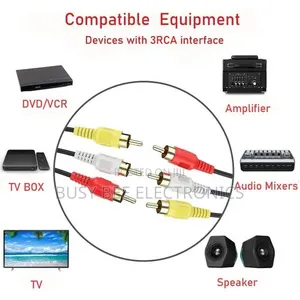 3 RCA Male to Male 3 Rca Audio Video AV Cable.