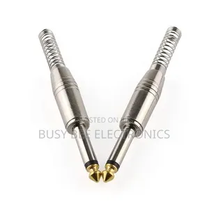 1/4Inch or 6.35 Mm Straight Spring Audio Male Mono Plugs