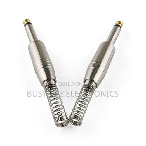 1/4Inch or 6.35 Mm Straight Spring Audio Male Mono Plugs