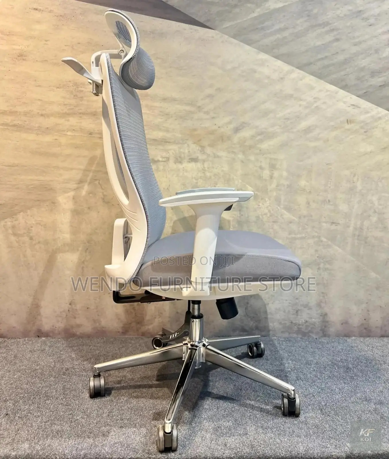 Office Chairs; Gray and White Ergonomic Orthopedic Office Chair