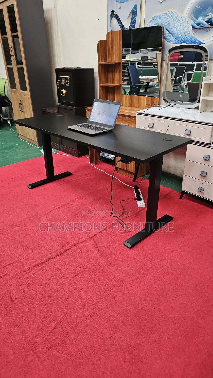 1.4M Black Electric Standing Desk