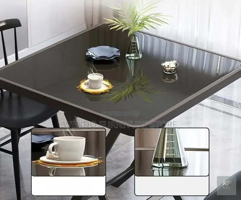 Home Tables; Portable Black Foldable Dining Table
