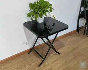 Home Tables; Portable Black Foldable Dining Table