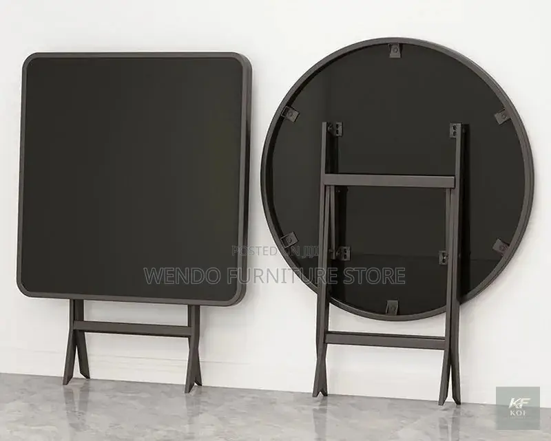 Home Tables; Portable Black Foldable Dining Table