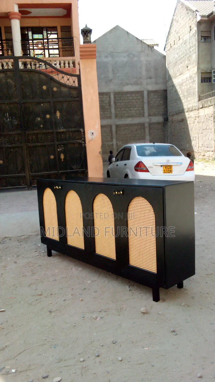 Modern Cane Buffet Cabinet | Black Natural Available on Order