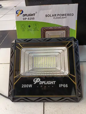 High-Power 200W Solar-Powered Outdoor LED Floodlight.