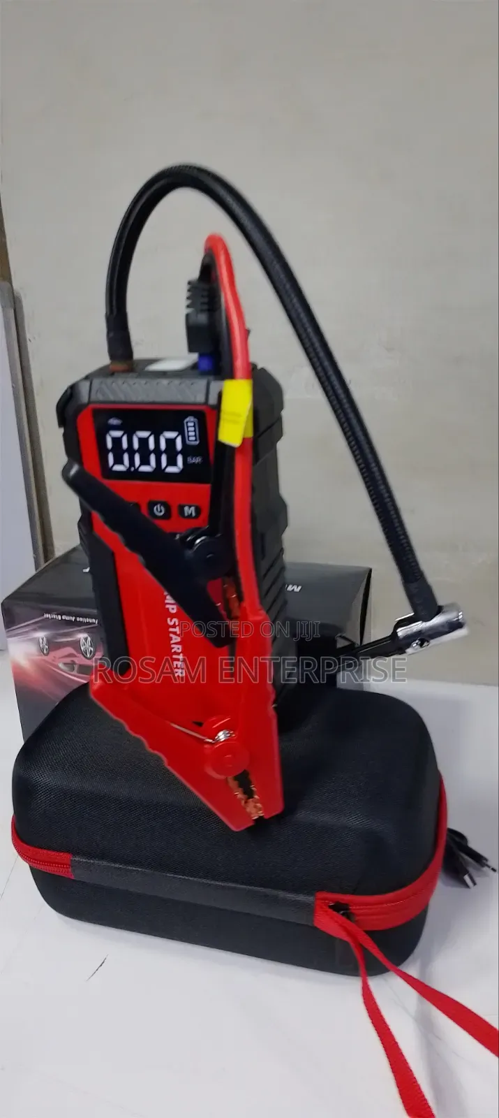 Portable Car Jump Starter With an Air Compressor