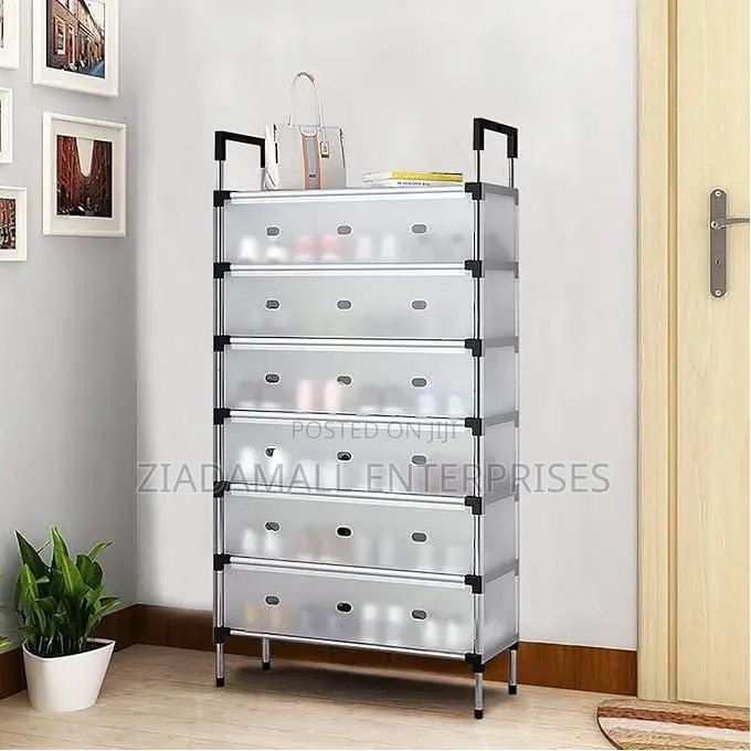 Colour White Dustproof 7layer Shoerack. Affordable