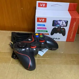 V8 Bluetooth Wireless Gaming Controller Grip Game Pad for Android-Red
