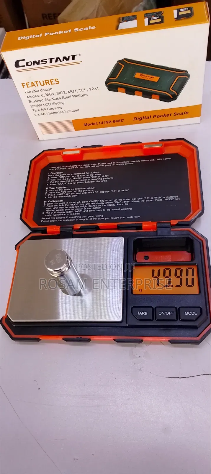 CONSTANT Digital Pocket Scale, Model 14282-045c.