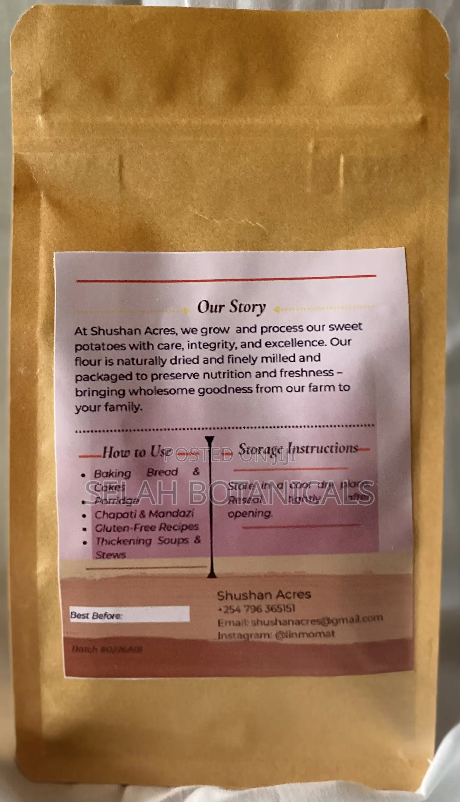 Shushan Acres Sweet Potato Flour