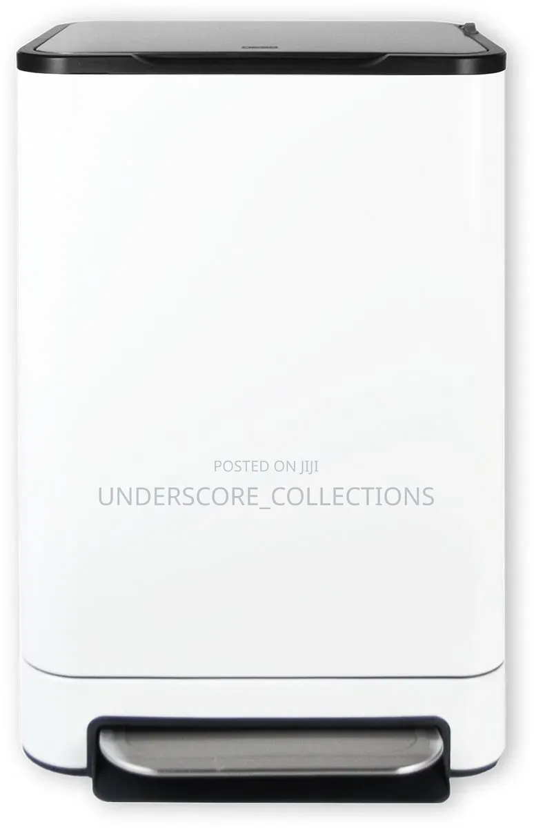 Modern Rectangular Stainless Steel and ABS Pedal Dustbin