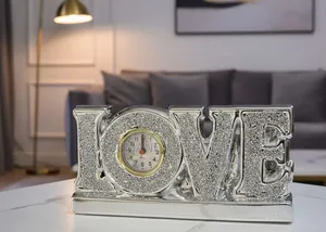 LOVE Tabletop Clock Sparkling Decorative Timepiece