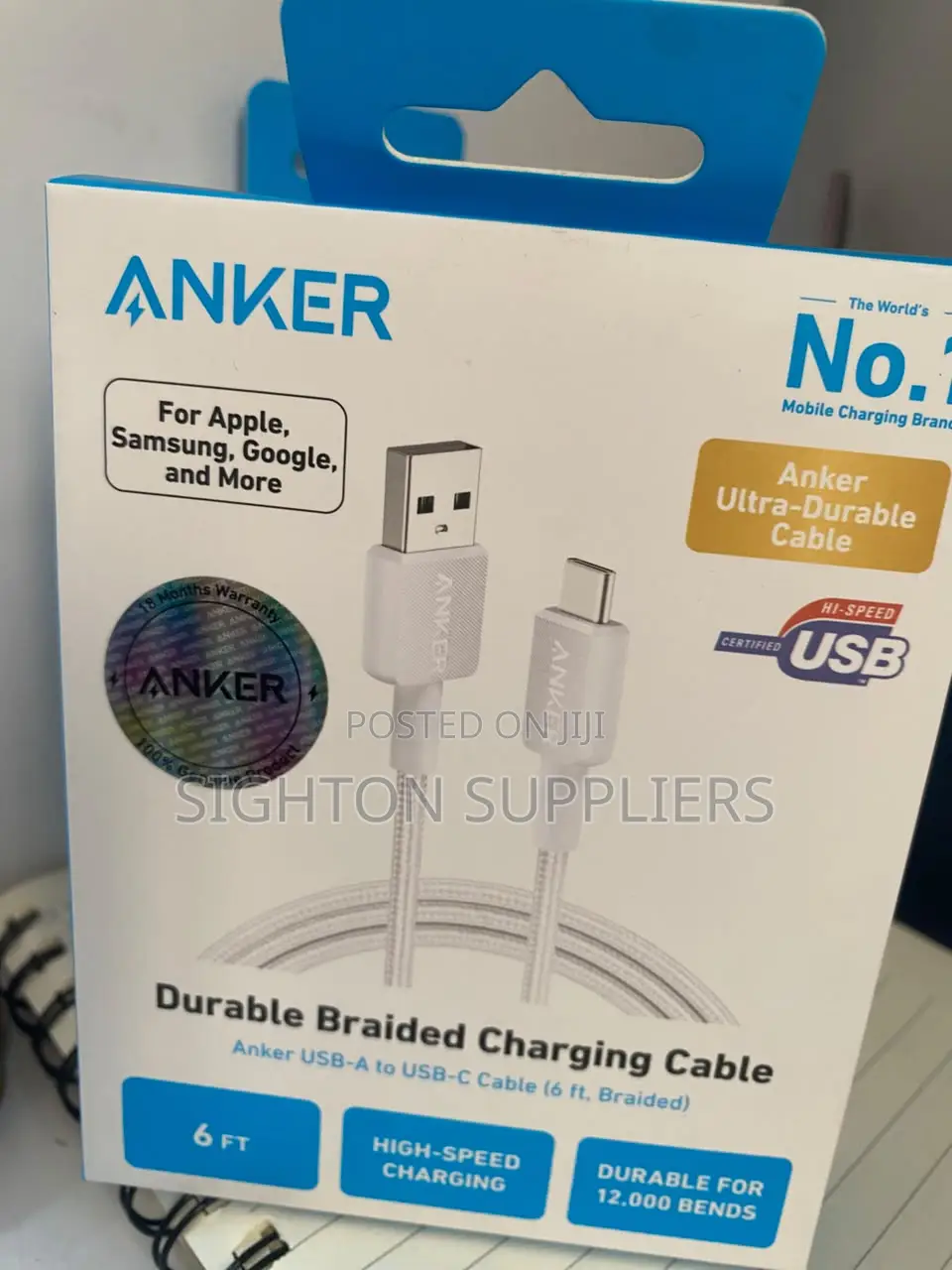 Anker 322 USB-A to USB-C Cable (6ft Braided)