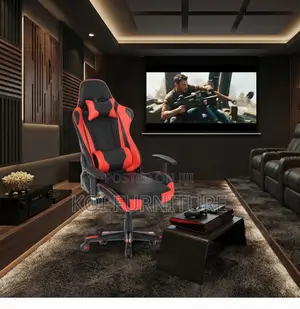 Office Chairs; Red Black Design Adjustable Leather Gaming Seats