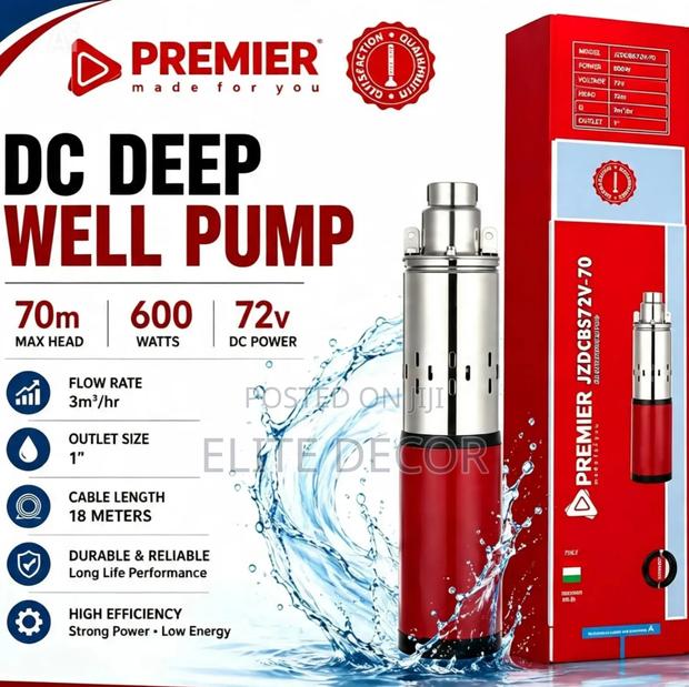 Premier 70m 600w Dc Solar Deep Well Pump – Jzdcbs72v-70