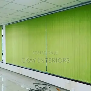 Cream and Green Vertical Blinds Where Style Meets Functionality.