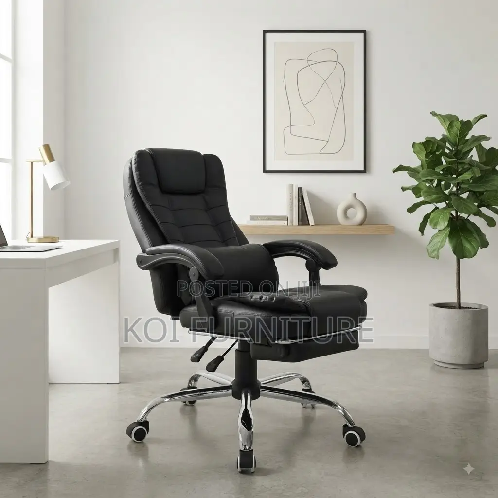 Office Chairs; Butterfly Executive Leather Office Chair With Footrest